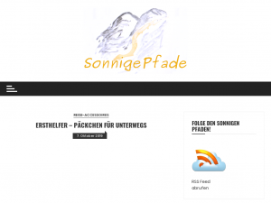 Screenshot des Blogs Auf sonnigen Pfaden durch die Welt