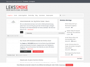 Screenshot des Blogs Lekssmoke – Shisha Angebote, Rabatte und Rabattcodes