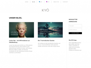 Screenshot des Blogs Gesetz der Anziehung