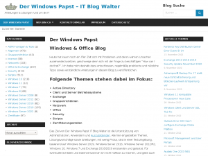 Screenshot des Blogs Der Windows Papst – IT-Blog
