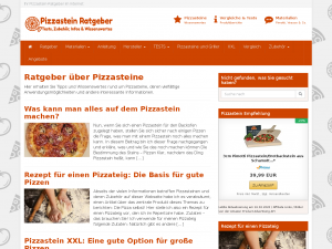Screenshot des Blogs Pizzastein-Ratgeber