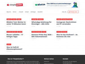 Screenshot des Blogs SimpleGuides | Blog