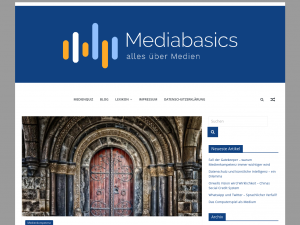 Screenshot des Blogs Mediabasics – alles über Medien