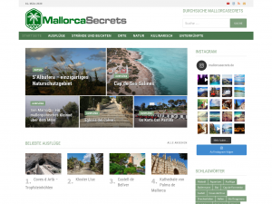 Screenshot des Blogs Mallorcasecrets