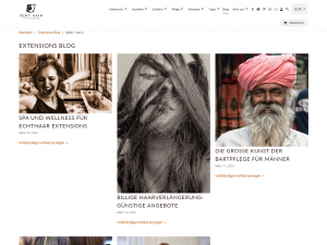 Screenshot des Blogs Haarverdichtung und Haarverlängerung Blog & Frisuren Magazin