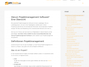 Screenshot des Blogs pm-tools.info