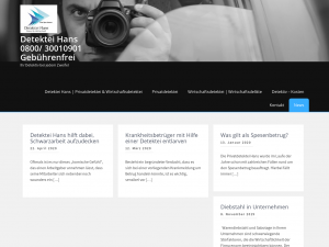 Screenshot des Blogs News Blog der Detektei Hans