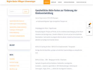 Screenshot des Blogs Brigitte Bacher Physiotherapeutin Villingen-Schwenningen