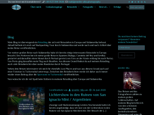 Screenshot des Blogs Reiseblog Jennifer Alka Photography