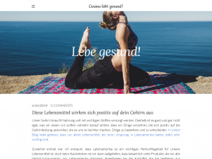 Screenshot des Blogs Carina lebt gesund