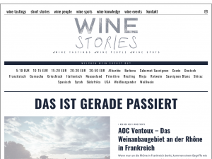 Screenshot des Blogs wine-stories