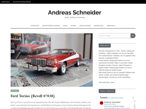 Screenshot des Blogs Andreas Schneider – Books, writing and traveling