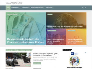 Screenshot des Blogs Allesumsgeld.de