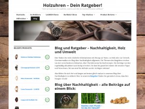 Screenshot des Blogs Holzuhren Blog