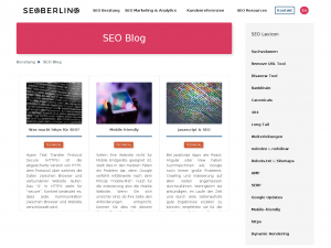 Screenshot des Blogs SEO Berlin Blog