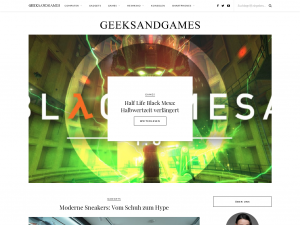 Screenshot des Blogs Geeksandgames Technikblog