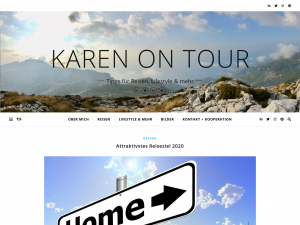 Screenshot des Blogs KAREN ON TOUR