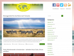 Screenshot des Blogs 100+ Reiseideen Reiseblog