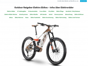 Screenshot des Blogs Trekking Ebike – Outdoor Ratgeber Elektroräder