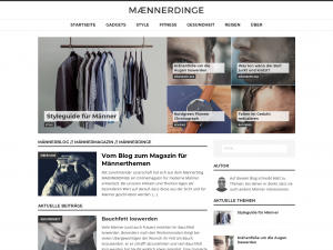 Screenshot des Blogs Männerblog mit den Themen Lifestyle, Mode, Beruf & mehr – Maennerdinge.com