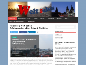 Screenshot des Blogs Welt sehen Reiseblog