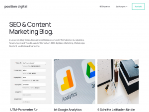 Screenshot des Blogs SEO & Content Marketing Blog von Position Digital