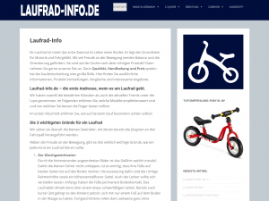Screenshot des Blogs Laufrad-Info