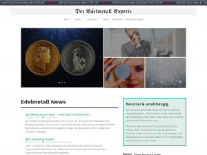 Screenshot des Blogs Edelmetall Experte
