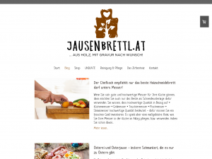Screenshot des Blogs Jausenbrettl.at – Schneidebretter aus Holz!