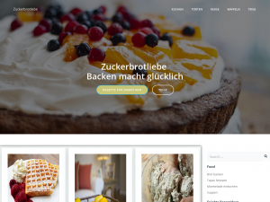 Screenshot des Blogs Zuckerbrot