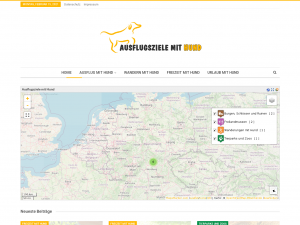 Screenshot des Blogs Ausflugsziele mit Hund