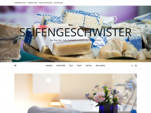 Screenshot des Blogs seifengeschwister – Seifen und Öle für die Hautpflege