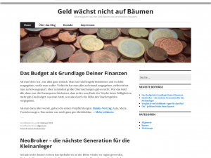 Screenshot des Blogs Geld wächst nicht auf Bäumen