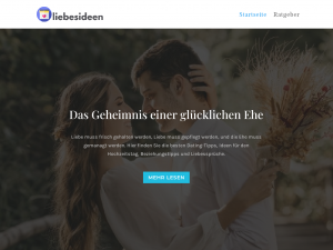 Screenshot des Blogs Liebesideen – Dating-Ideen und Hochzeitstipps