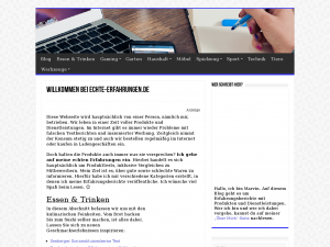 Screenshot des Blogs Echte Erfahrungen mit Produkten & Dienstleistungen