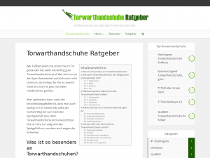 Screenshot des Blogs Torwarthandschuhe Ratgeber