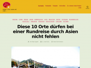 Screenshot des Blogs Asien-Reiseportal