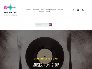 Screenshot des Blogs MUSIC. NON. STOP.