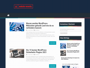 Screenshot des Blogs Website Security