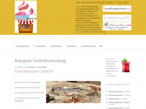 Screenshot des Blogs Gedichte für die perfekte Sommerlaune