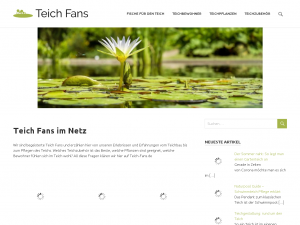 Screenshot des Blogs Teich-Fans