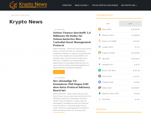 Screenshot des Blogs Krypto News Deutsch
