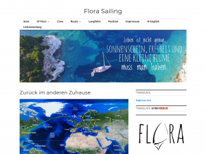 Screenshot des Blogs Segelyacht Flora
