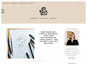 Screenshot des Blogs Papieraugen Kreativblog | Skizzenbuch, Zeichnen & Kreativität