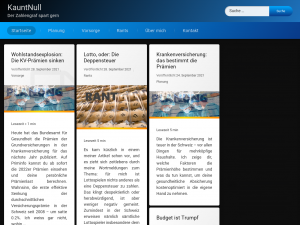 Screenshot des Blogs KauntNull – der Zahlengraf spart gern