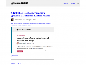 Screenshot des Blogs generateCLICKS
