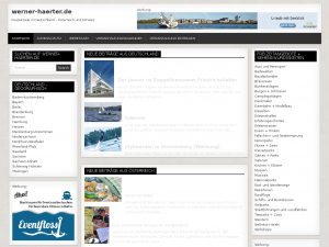 Screenshot des Blogs werner-haerter.de – Freizeitziele in Deutschland, Österreich und der Schweiz