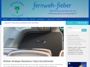 Screenshot des Blogs Fernweh Fieber