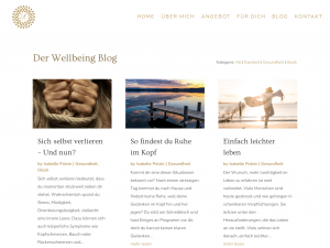 Screenshot des Blogs Wellbeing Blog