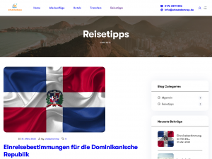 Screenshot des Blogs Urlaub in der Domrep